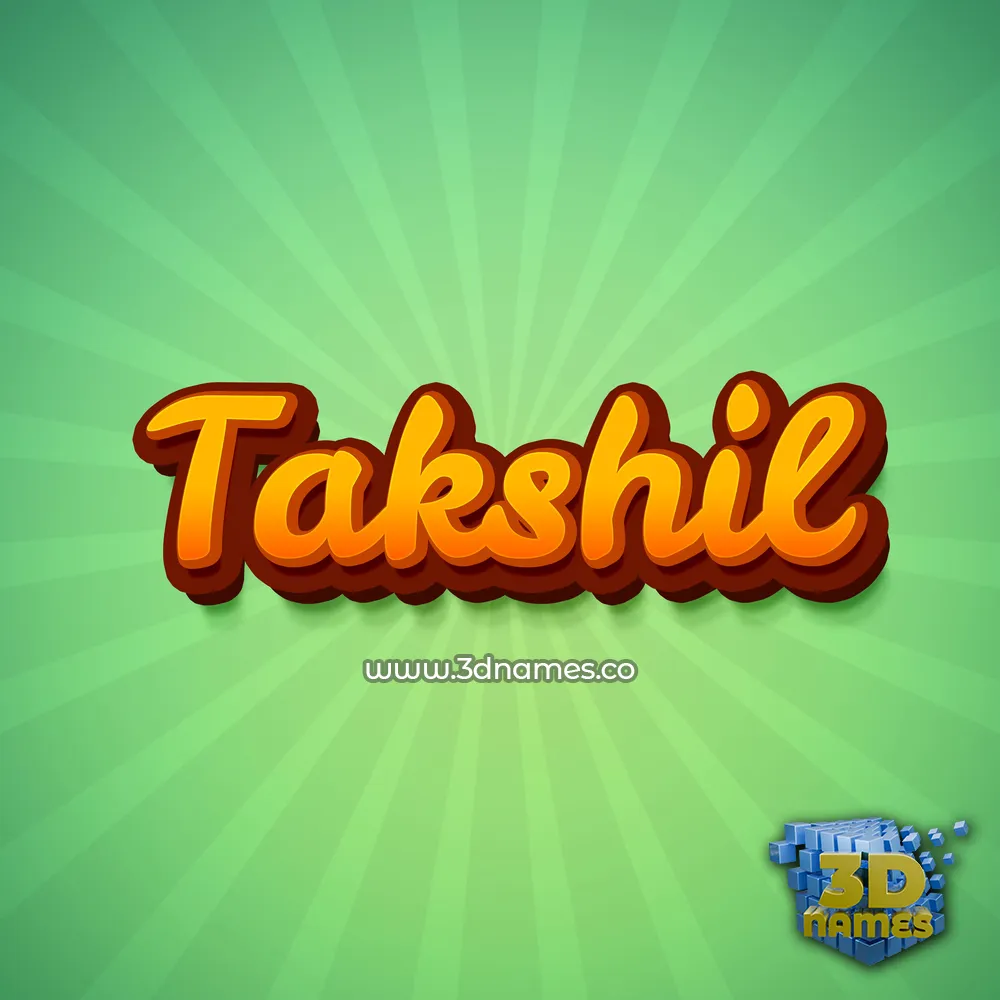 takshil in Green Rays style - 3D name wallpaper