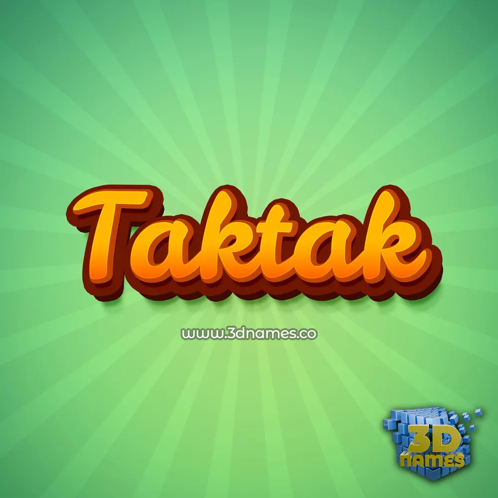 taktak in Green Rays style - 3D name wallpaper