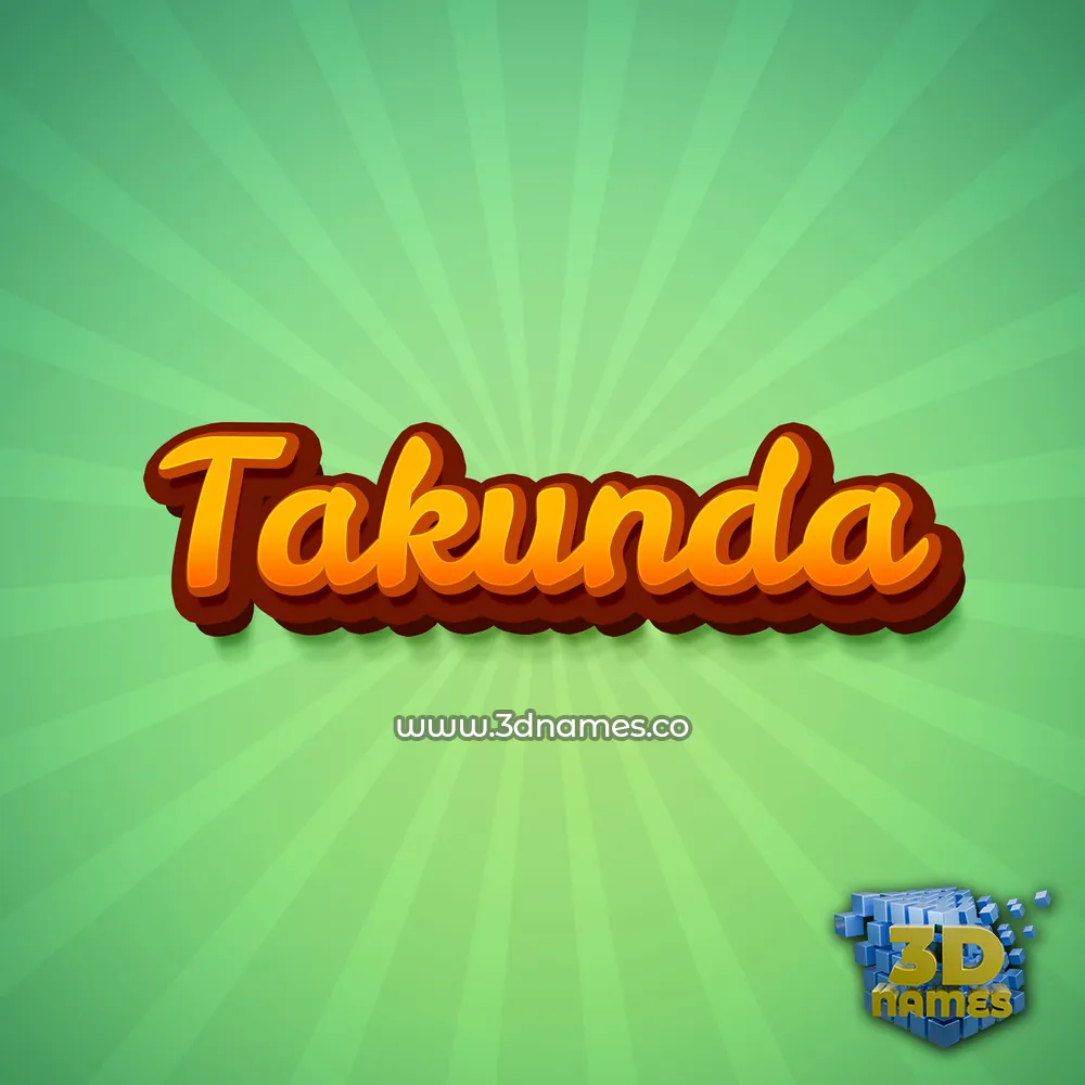 takunda in Green Rays style - 3D name wallpaper