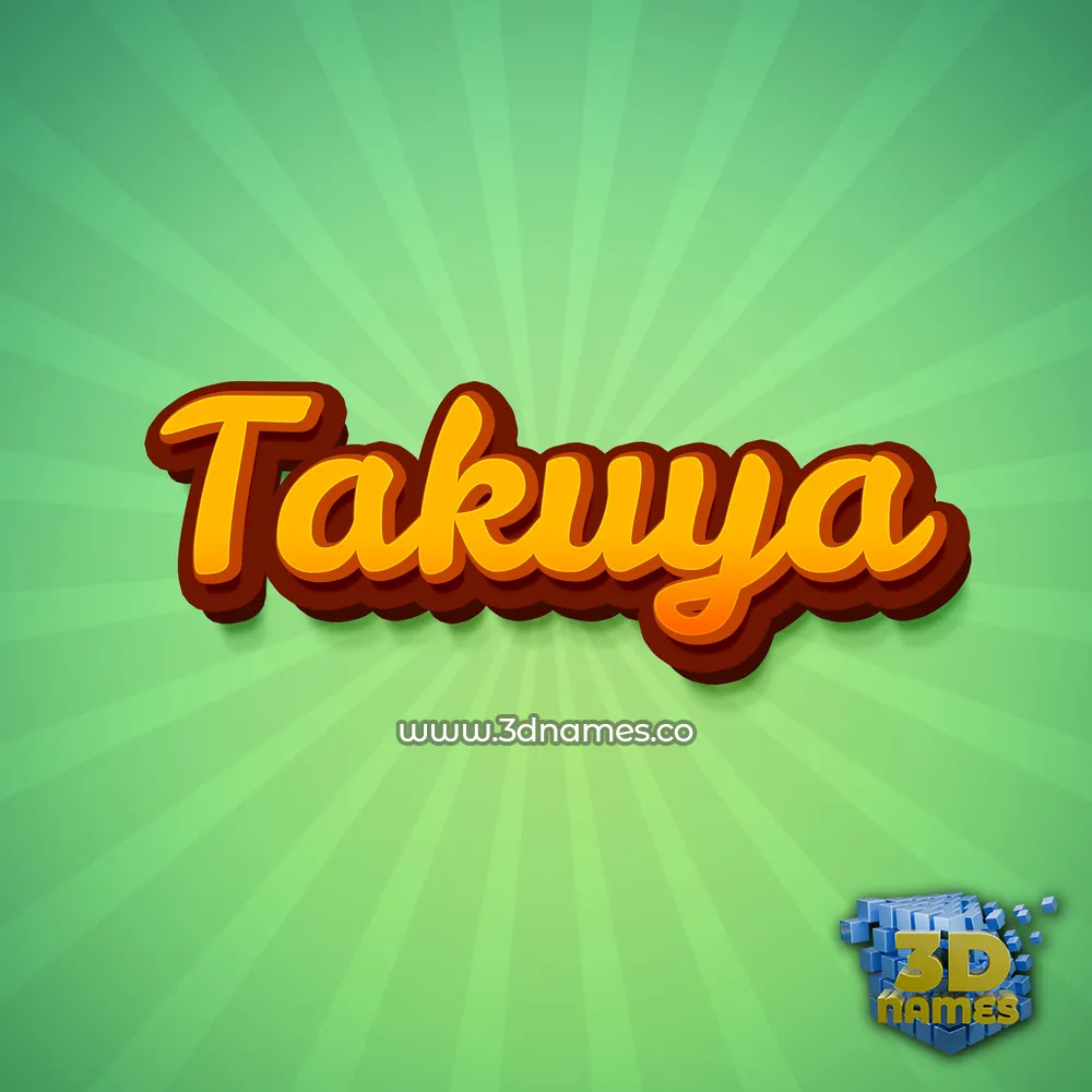 takuya in Green Rays style - 3D name wallpaper