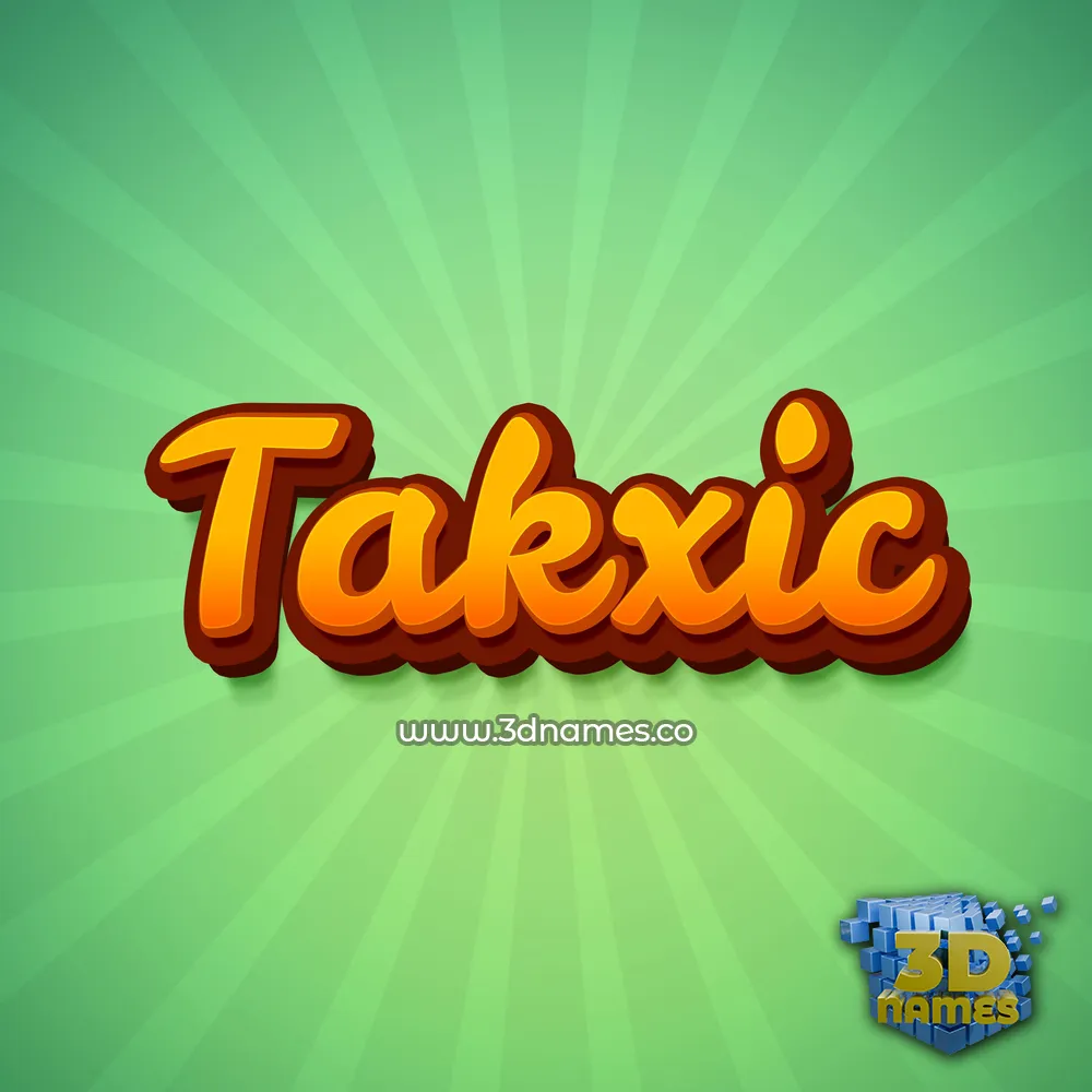 takxic in Green Rays style - 3D name wallpaper