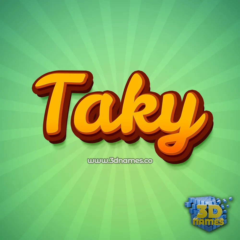 taky in Green Rays style - 3D name wallpaper
