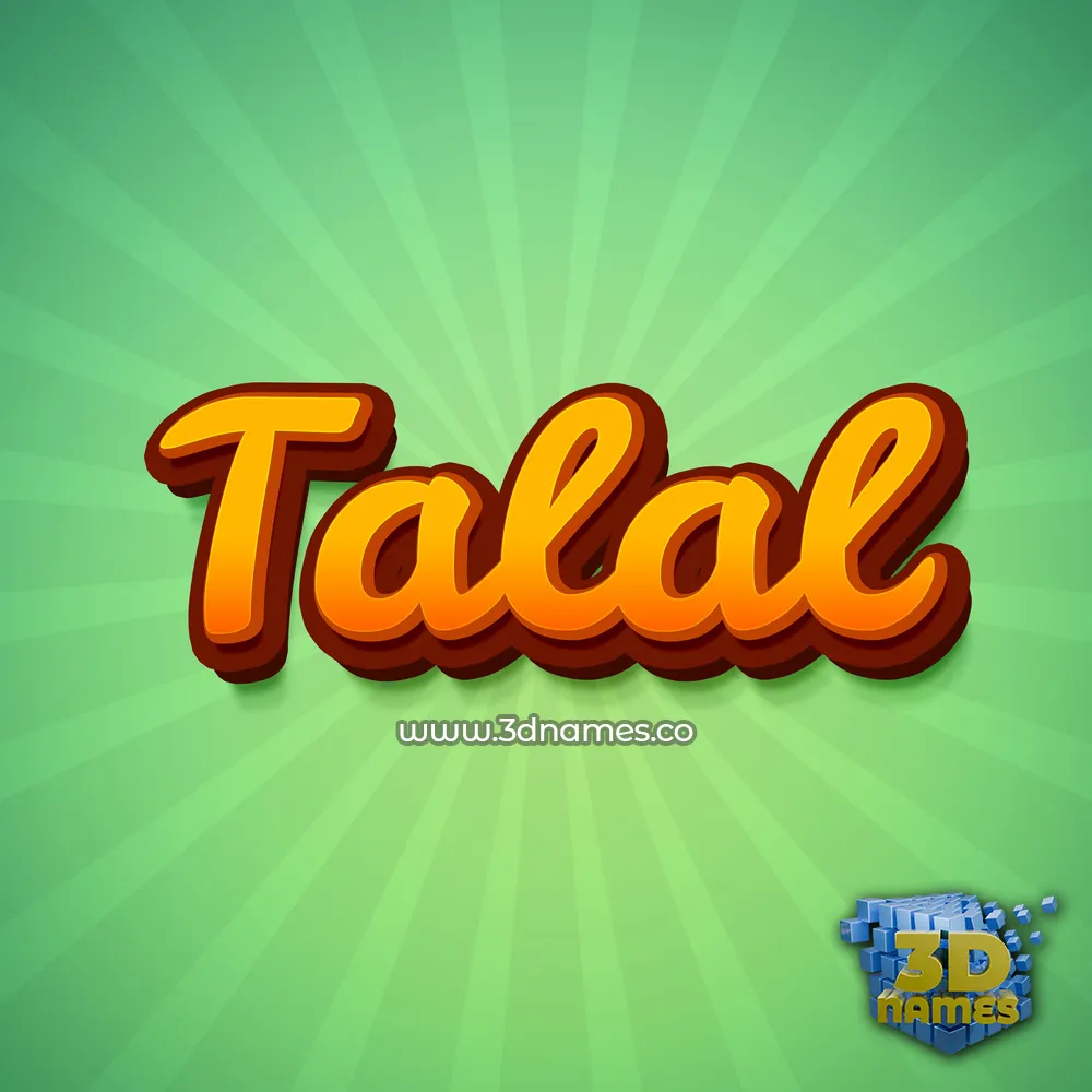 talal in Green Rays style - 3D name wallpaper