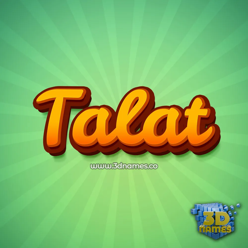 talat in Green Rays style - 3D name wallpaper