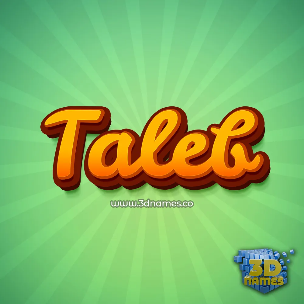 taleb in Green Rays style - 3D name wallpaper