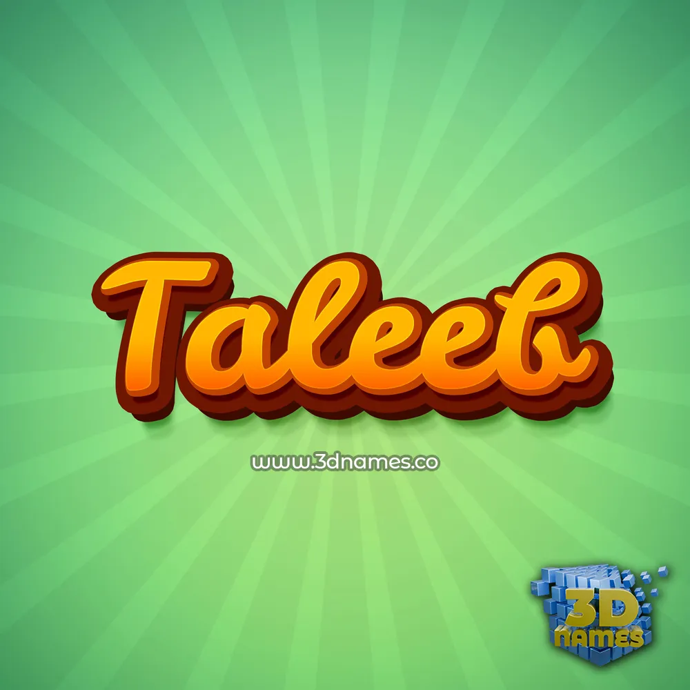 taleeb in Green Rays style - 3D name wallpaper