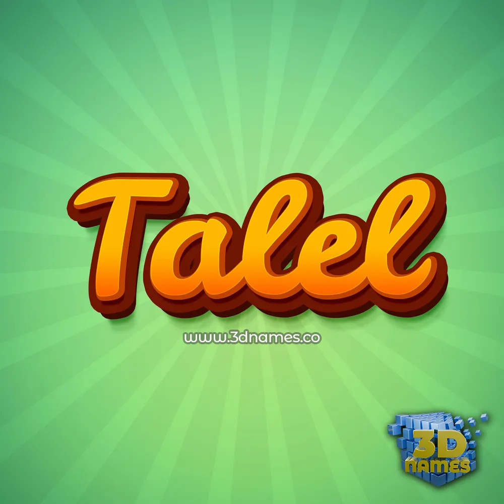 talel in Green Rays style - 3D name wallpaper