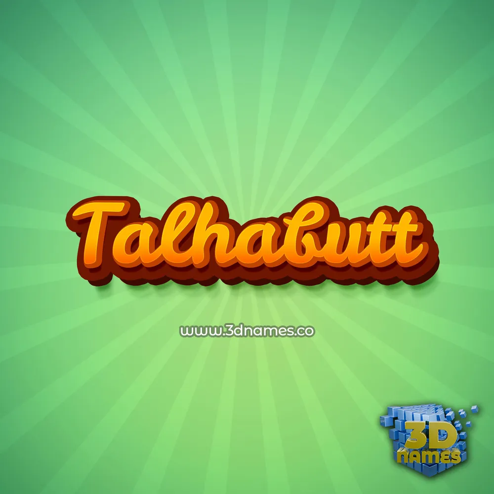 talhabutt in Green Rays style - 3D name wallpaper