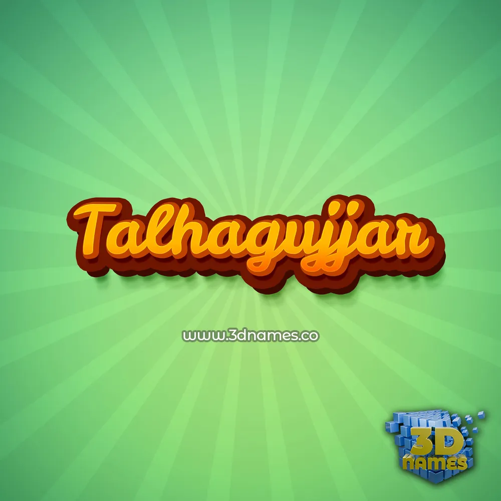 talhagujjar in Green Rays style - 3D name wallpaper