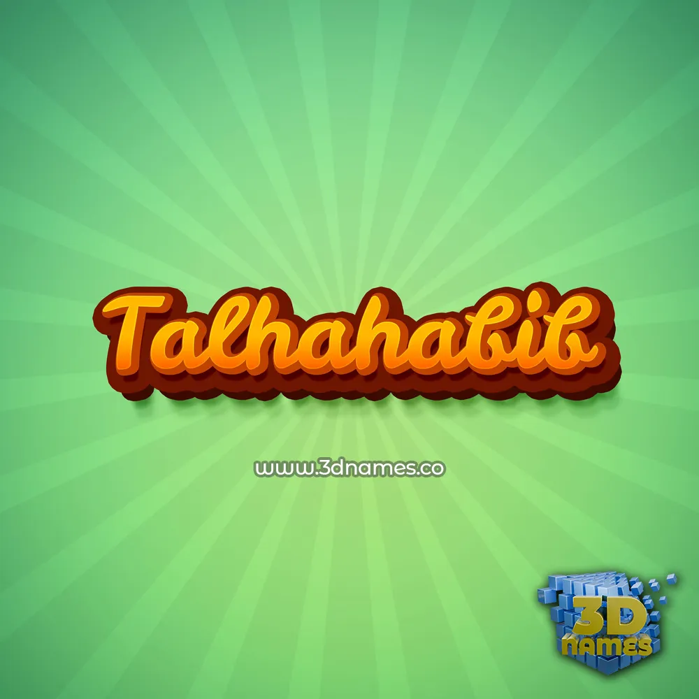 talhahabib in Green Rays style - 3D name wallpaper