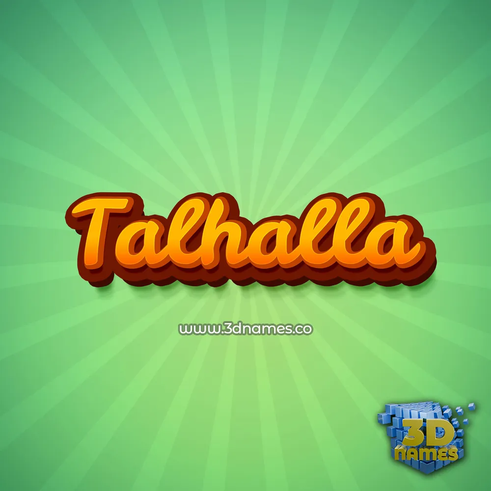 talhalla in Green Rays style - 3D name wallpaper