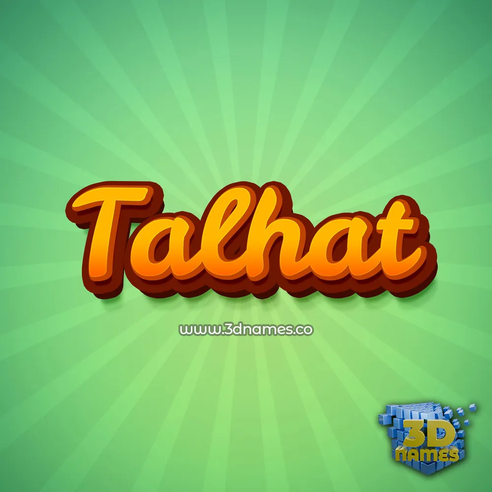 talhat in Green Rays style - 3D name wallpaper