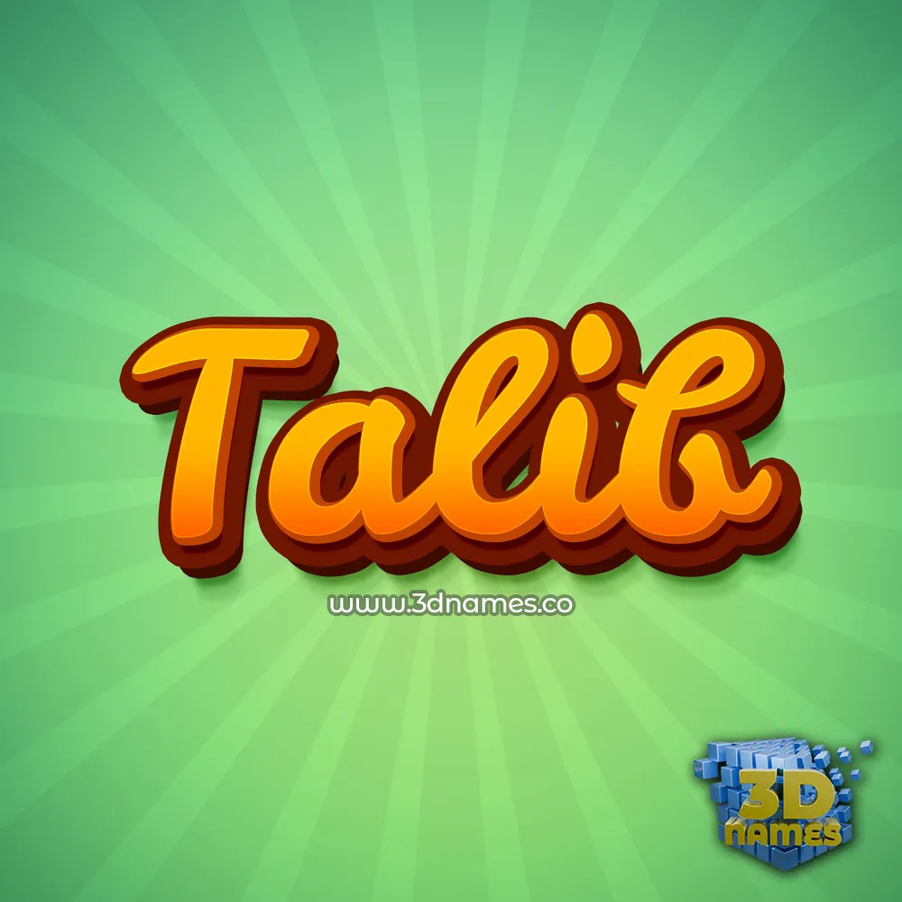 talib in Green Rays style - 3D name wallpaper