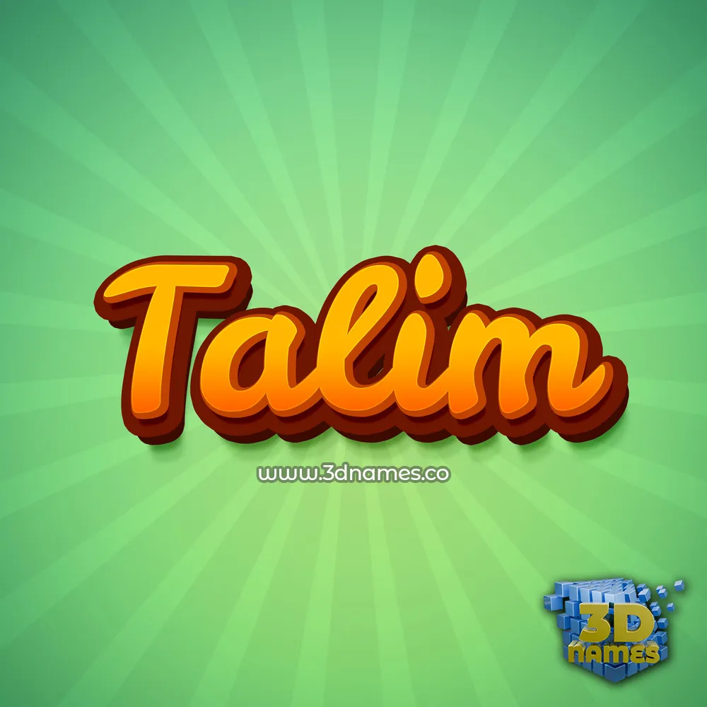 talim in Green Rays style - 3D name wallpaper