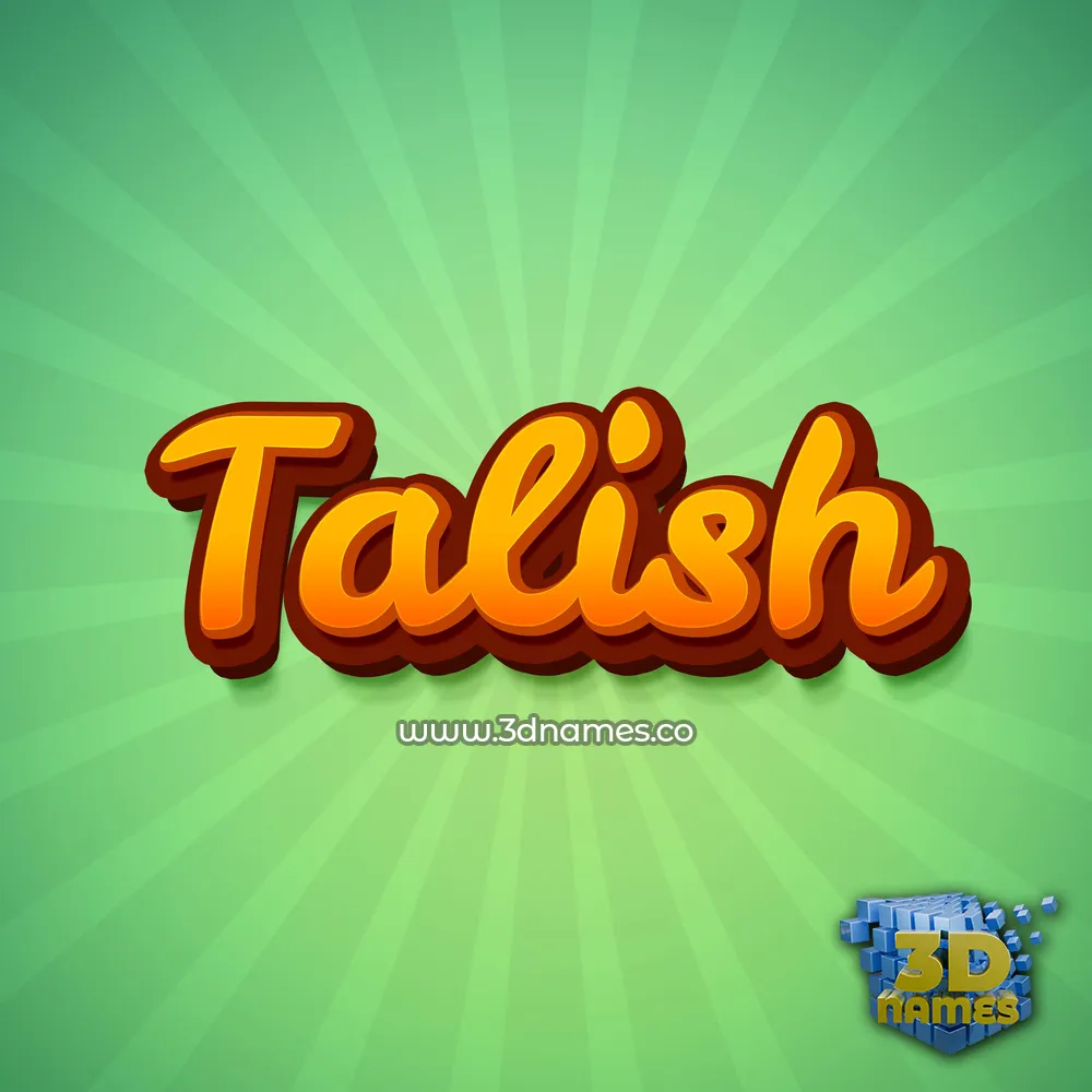 talish in Green Rays style - 3D name wallpaper