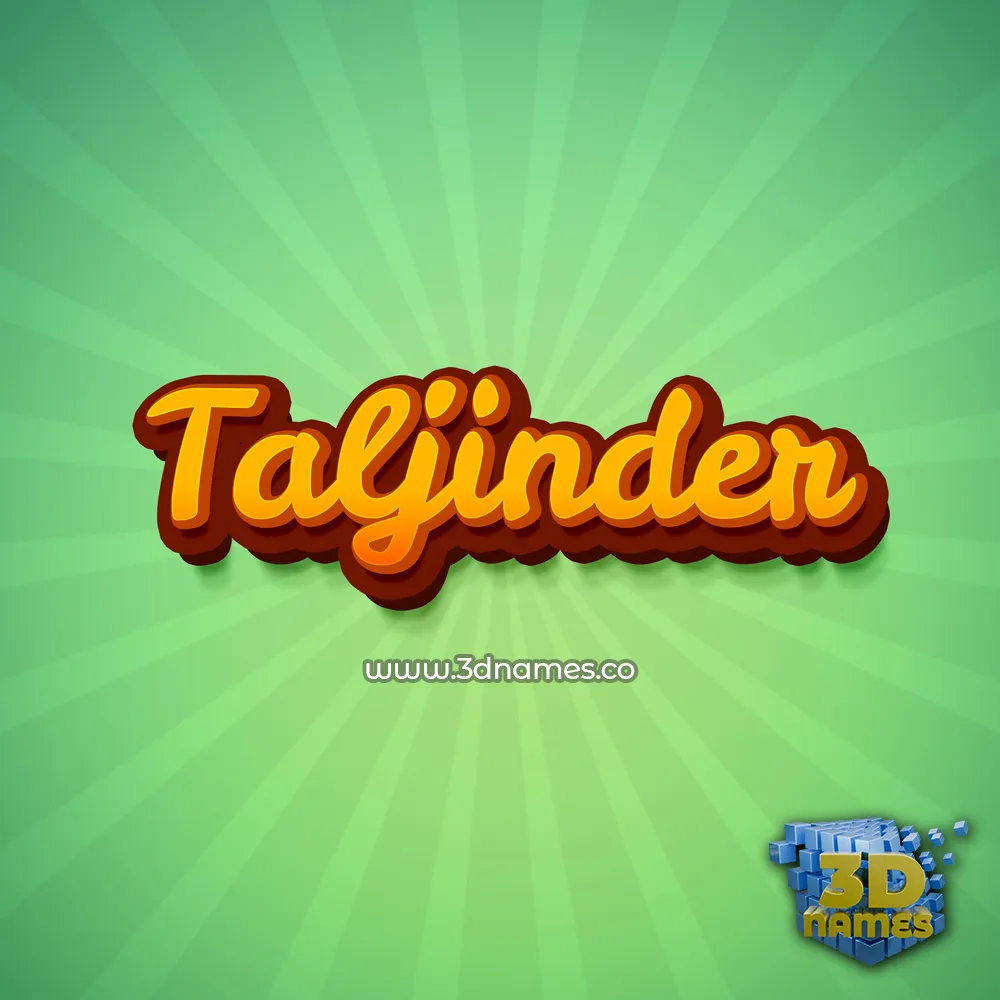 taljinder in Green Rays style - 3D name wallpaper