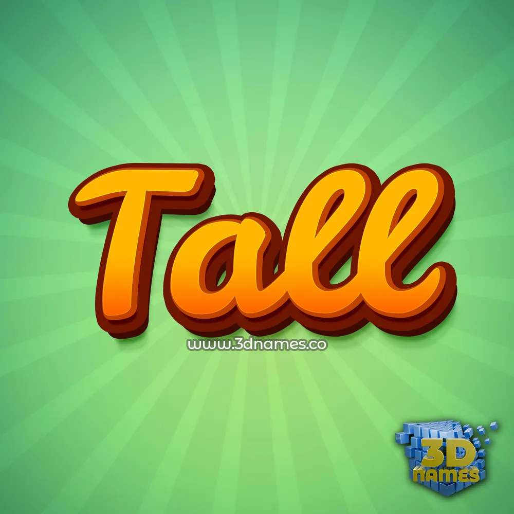 tall in Green Rays style - 3D name wallpaper