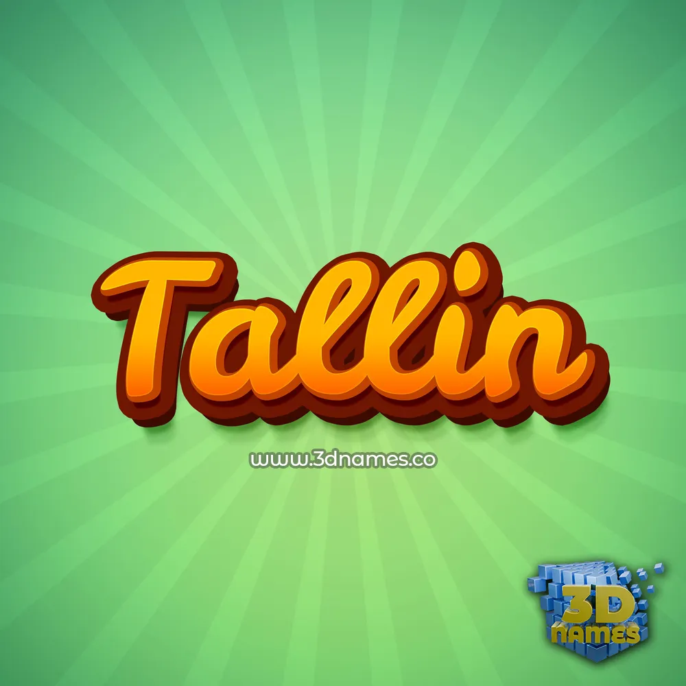 tallin in Green Rays style - 3D name wallpaper