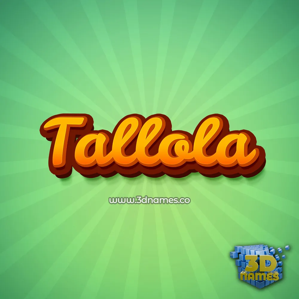 tallola in Green Rays style - 3D name wallpaper
