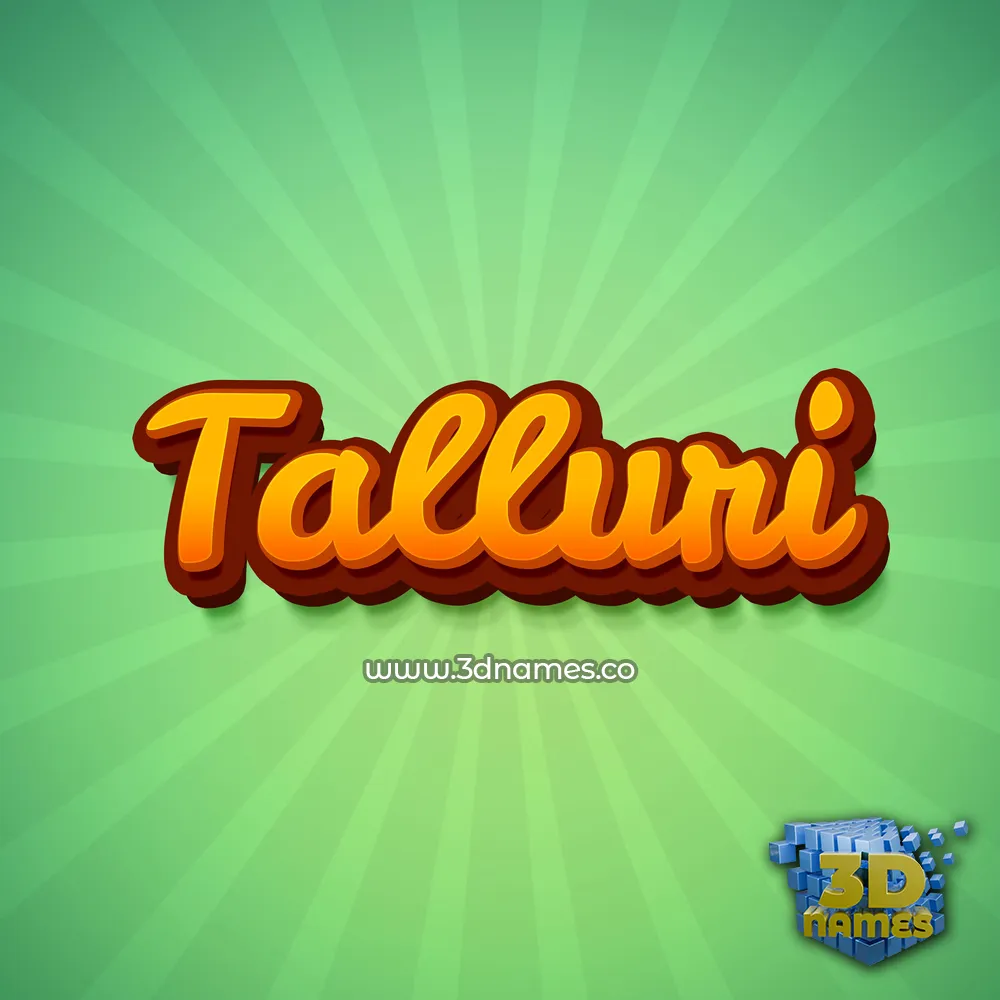 talluri in Green Rays style - 3D name wallpaper