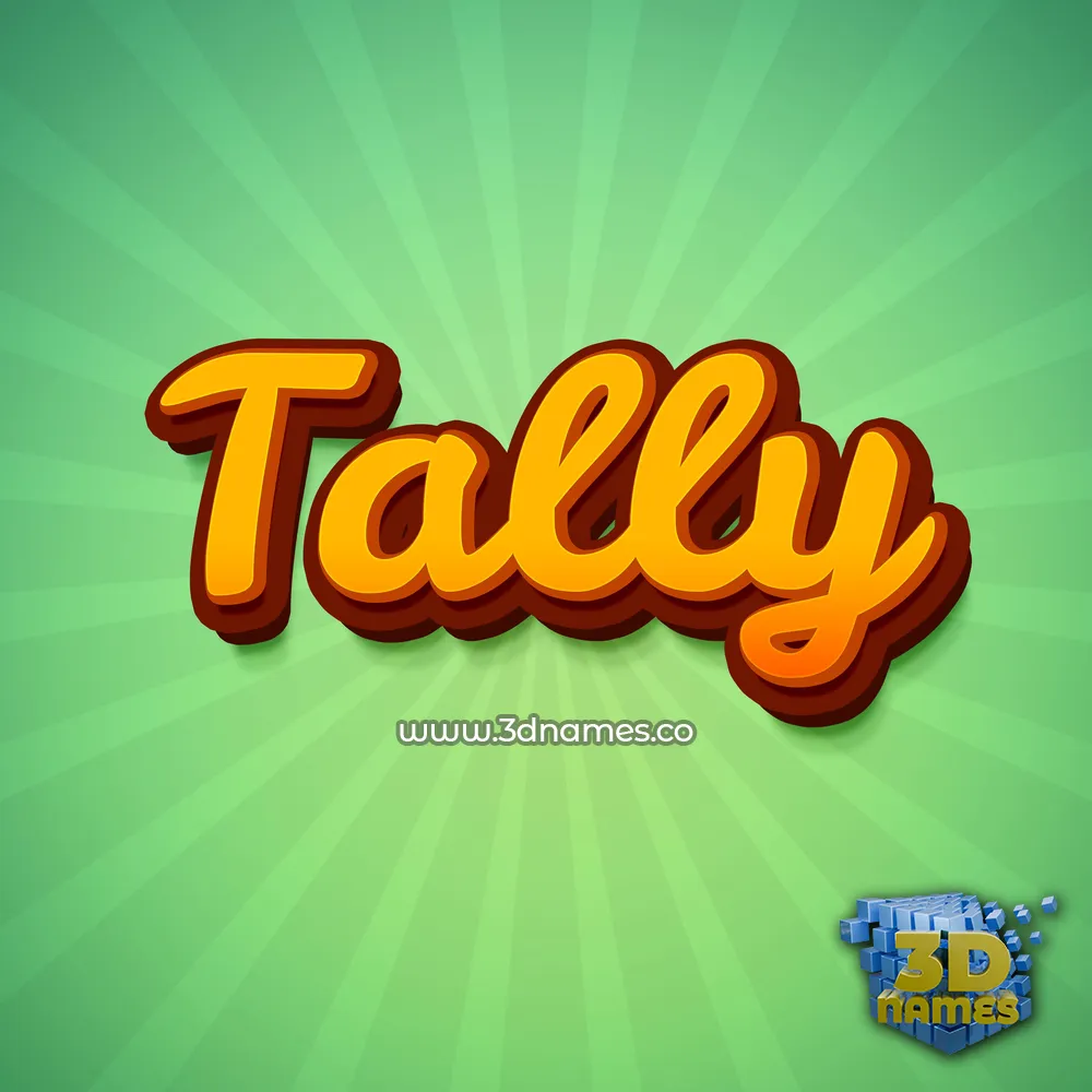tally in Green Rays style - 3D name wallpaper