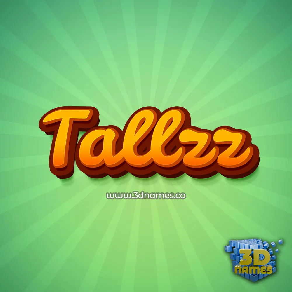 tallzz in Green Rays style - 3D name wallpaper