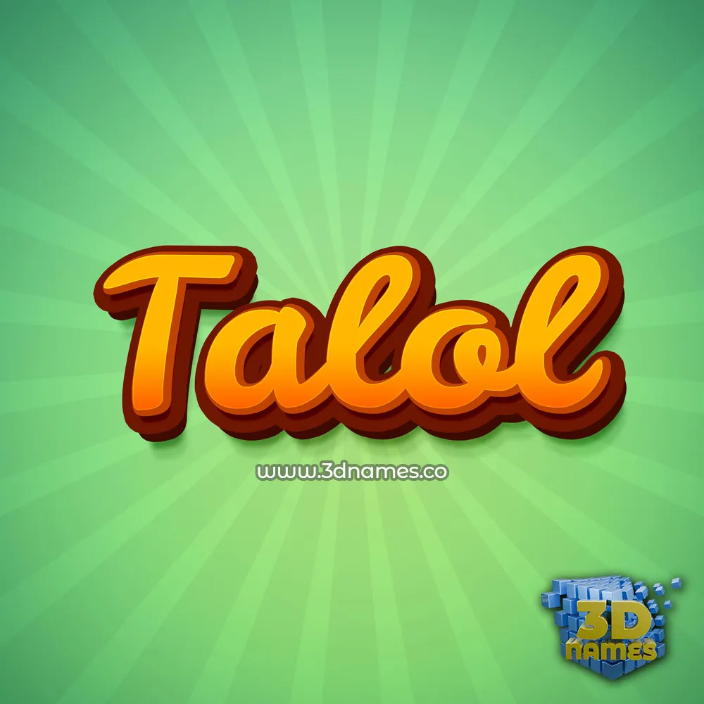 talol in Green Rays style - 3D name wallpaper
