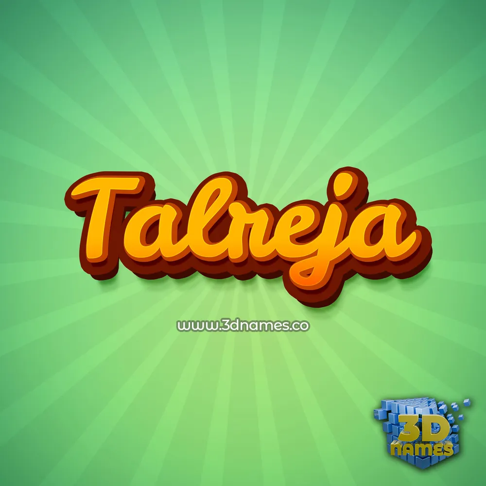 talreja in Green Rays style - 3D name wallpaper