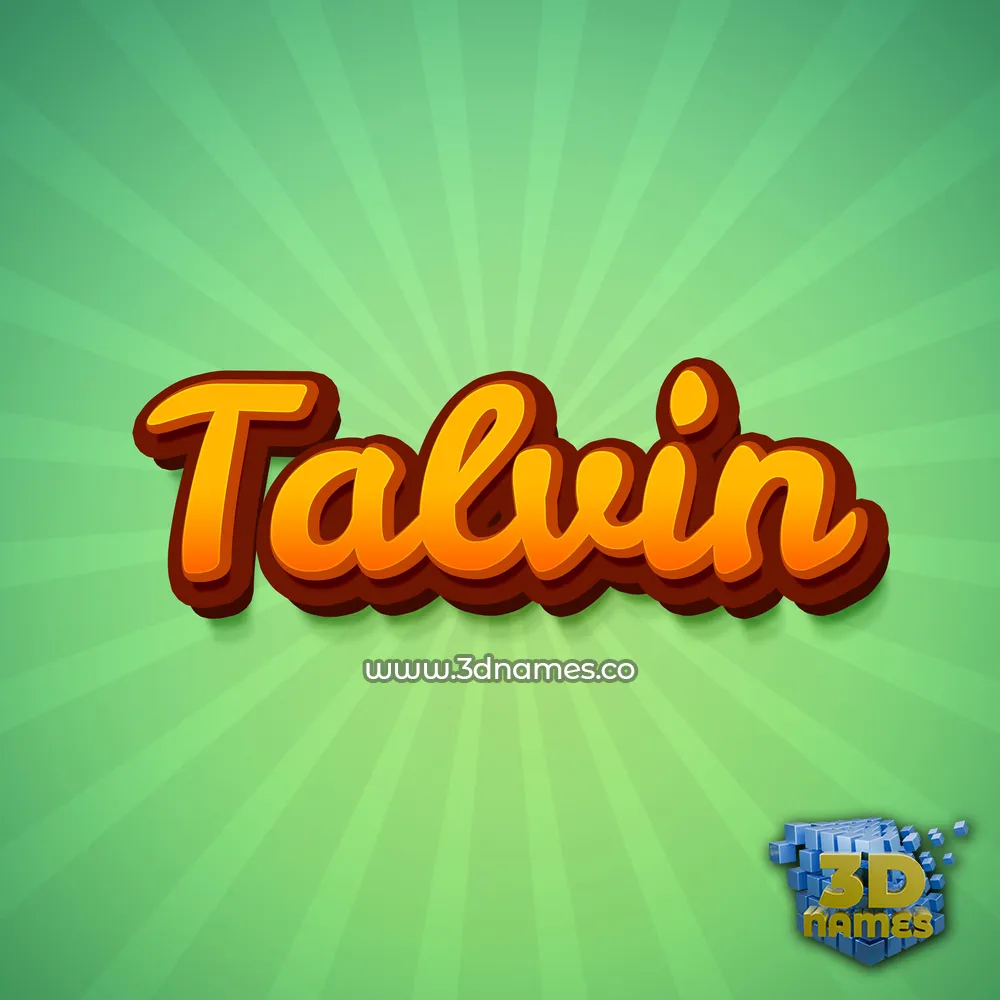 talvin in Green Rays style - 3D name wallpaper