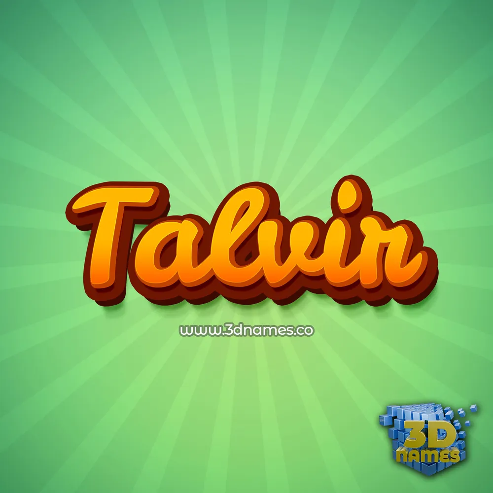 talvir in Green Rays style - 3D name wallpaper