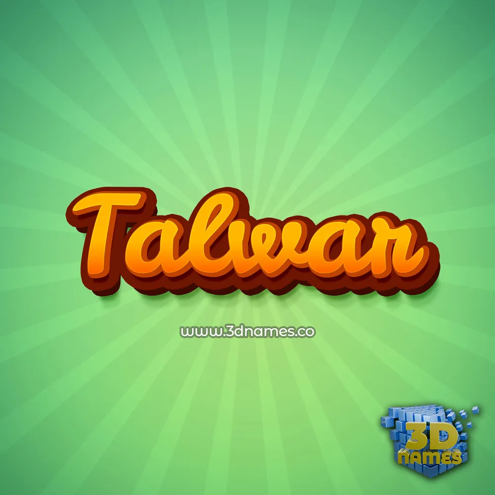 talwar in Green Rays style - 3D name wallpaper