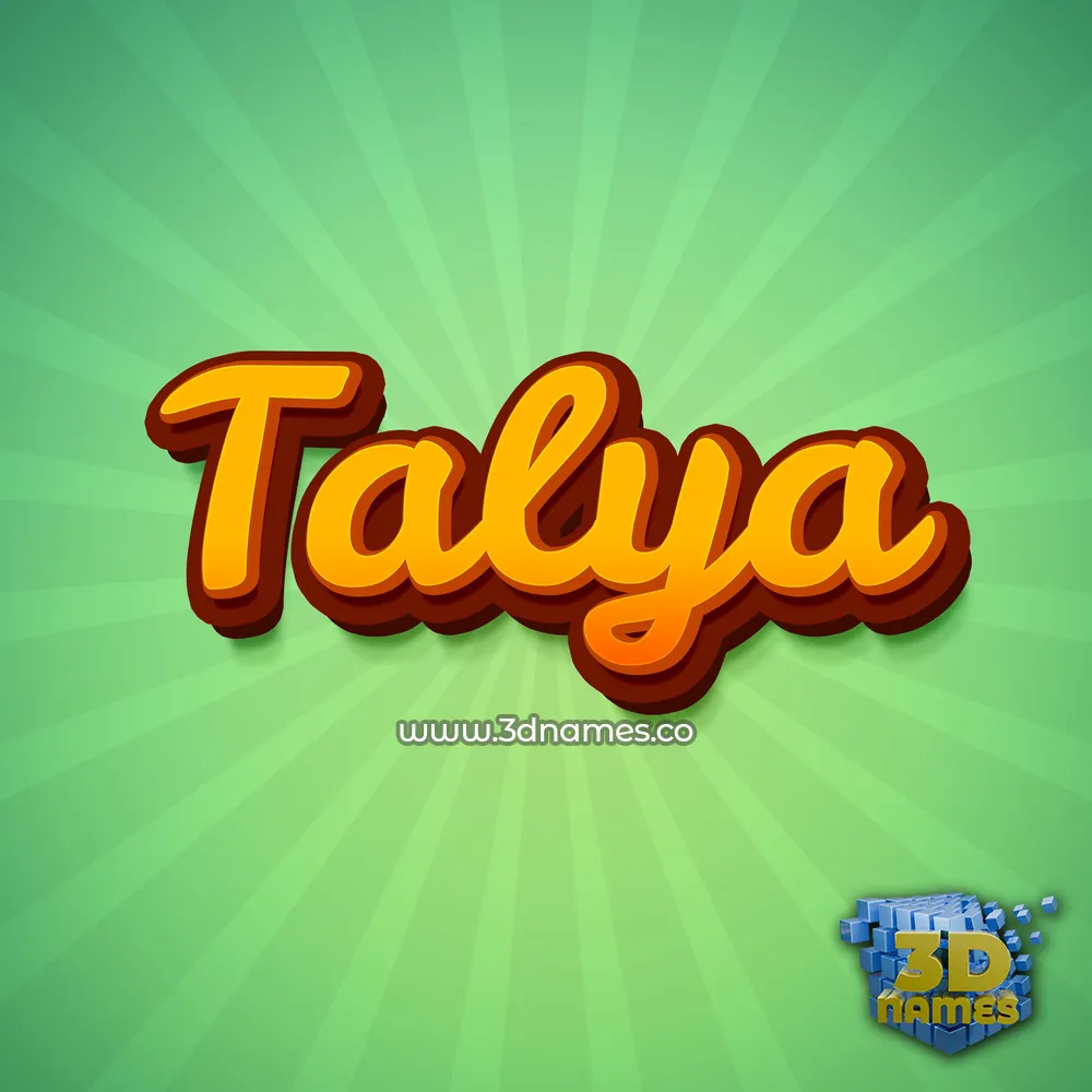 talya in Green Rays style - 3D name wallpaper