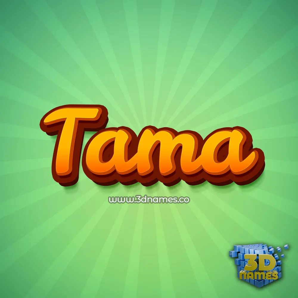tama in Green Rays style - 3D name wallpaper