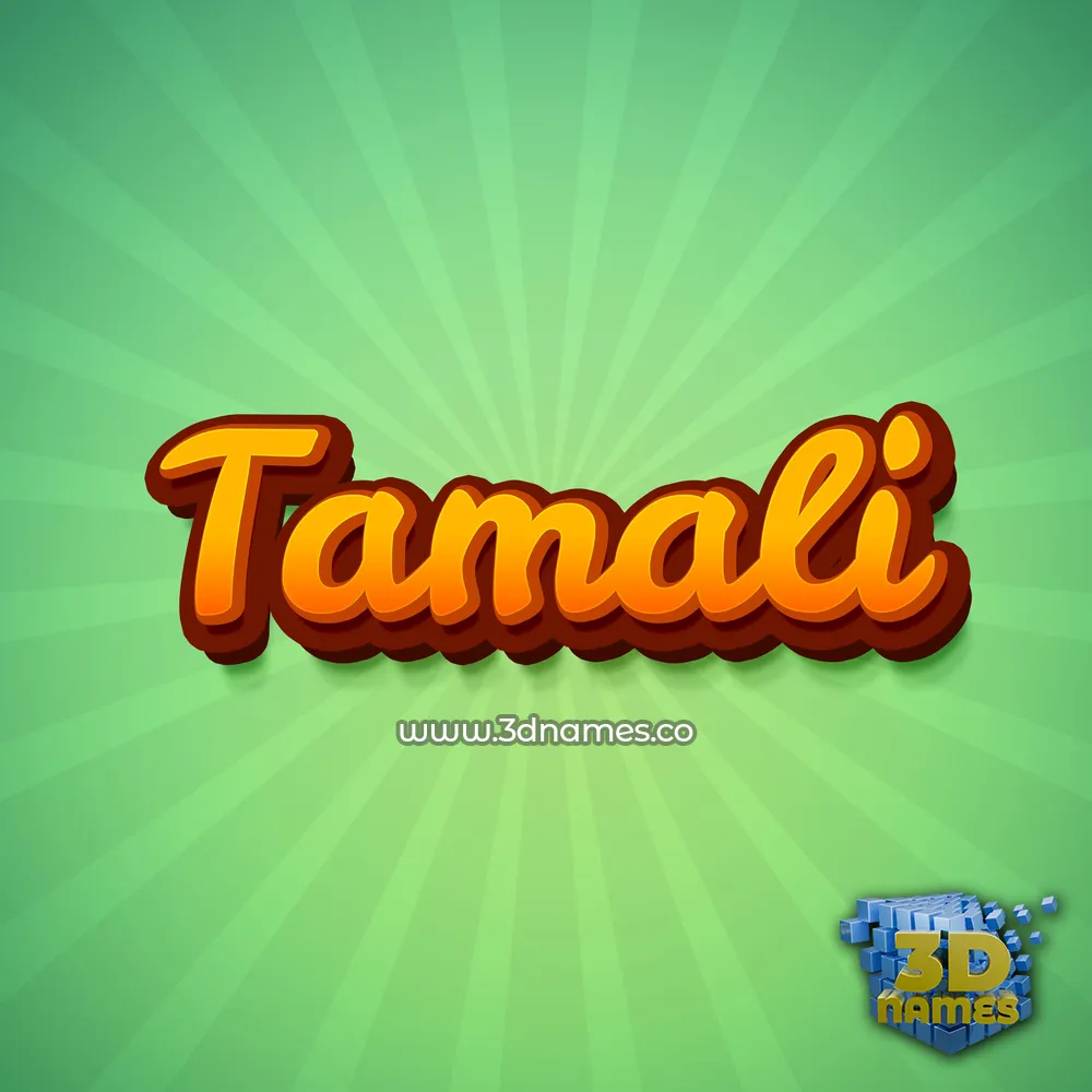 tamali in Green Rays style - 3D name wallpaper