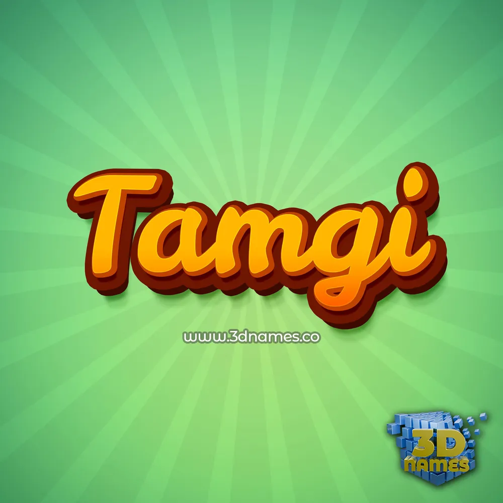 tamgi in Green Rays style - 3D name wallpaper