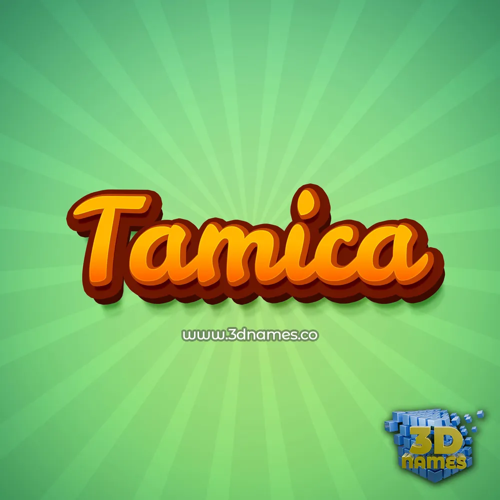 tamica in Green Rays style - 3D name wallpaper