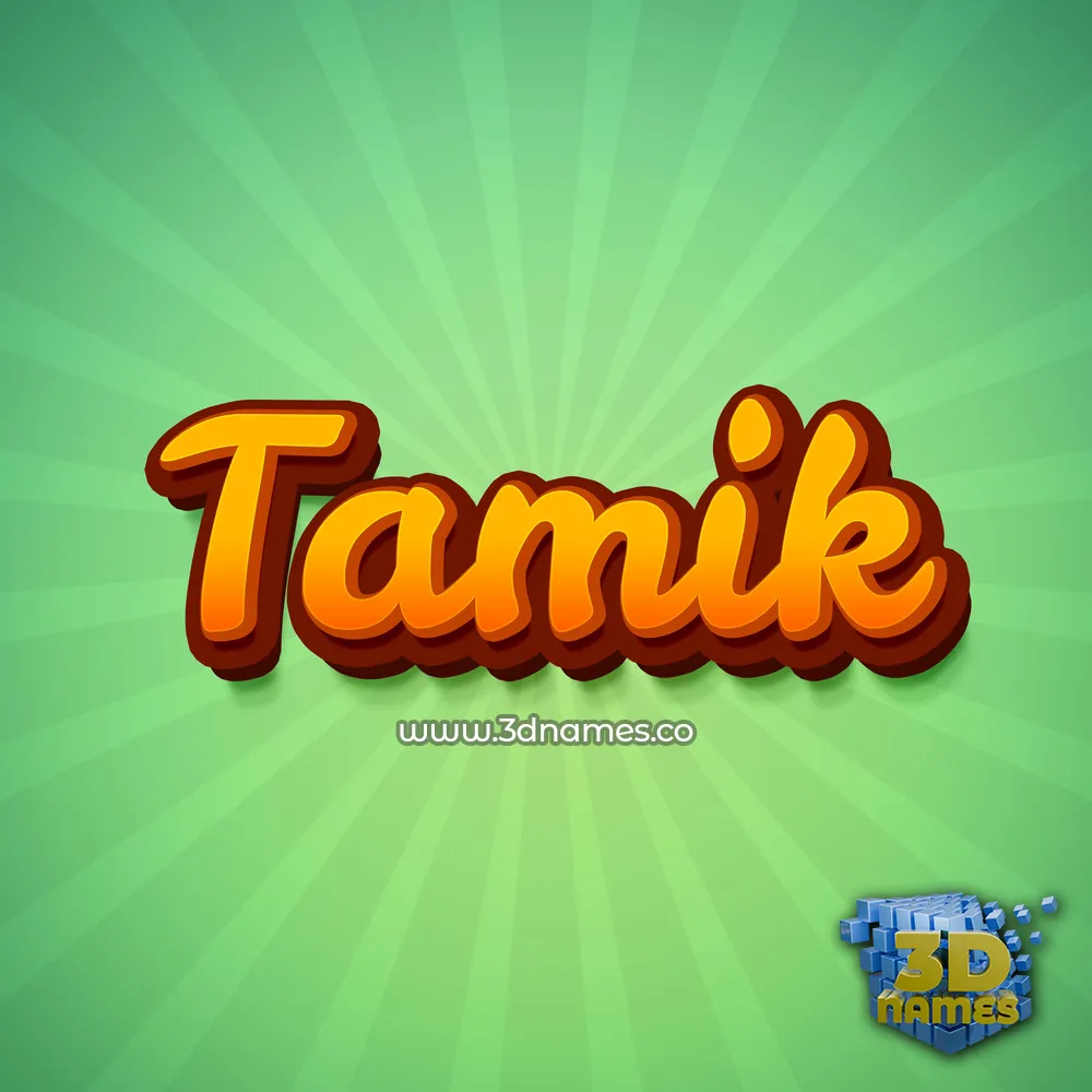 tamik in Green Rays style - 3D name wallpaper