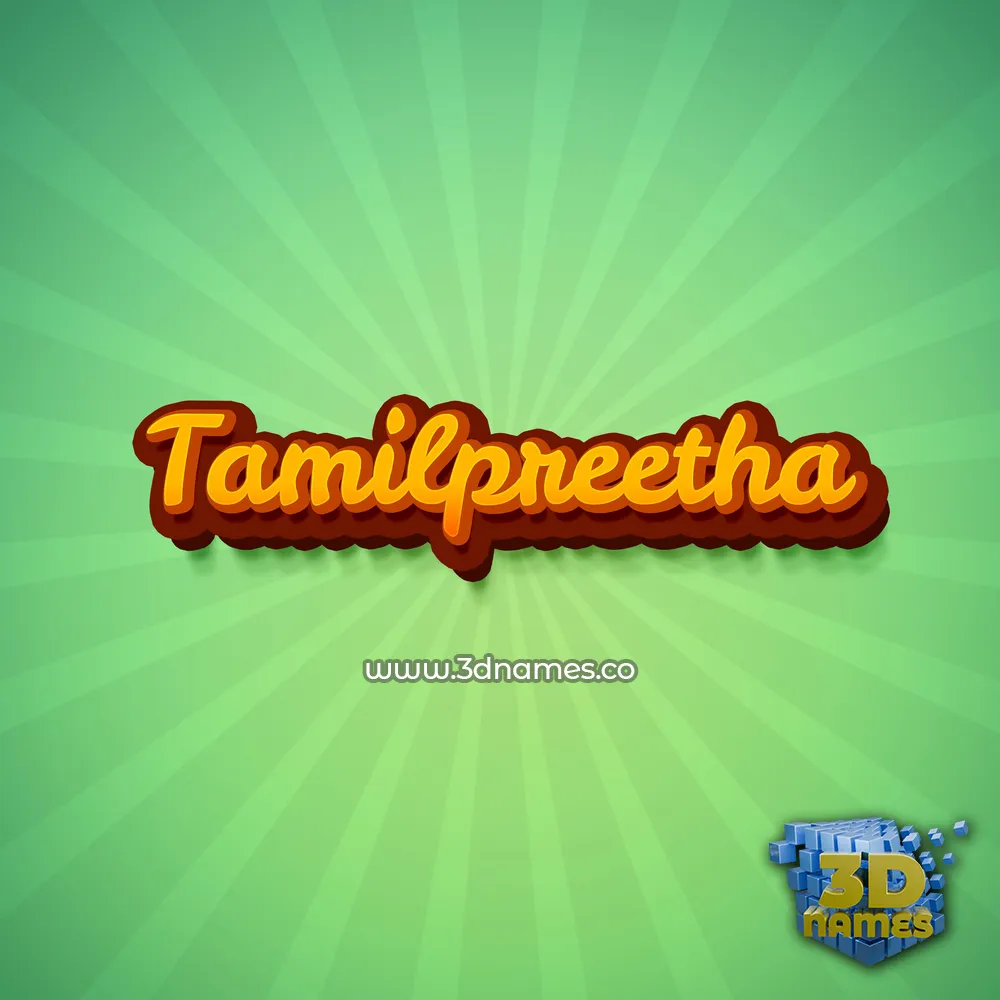 tamilpreetha in Green Rays style - 3D name wallpaper