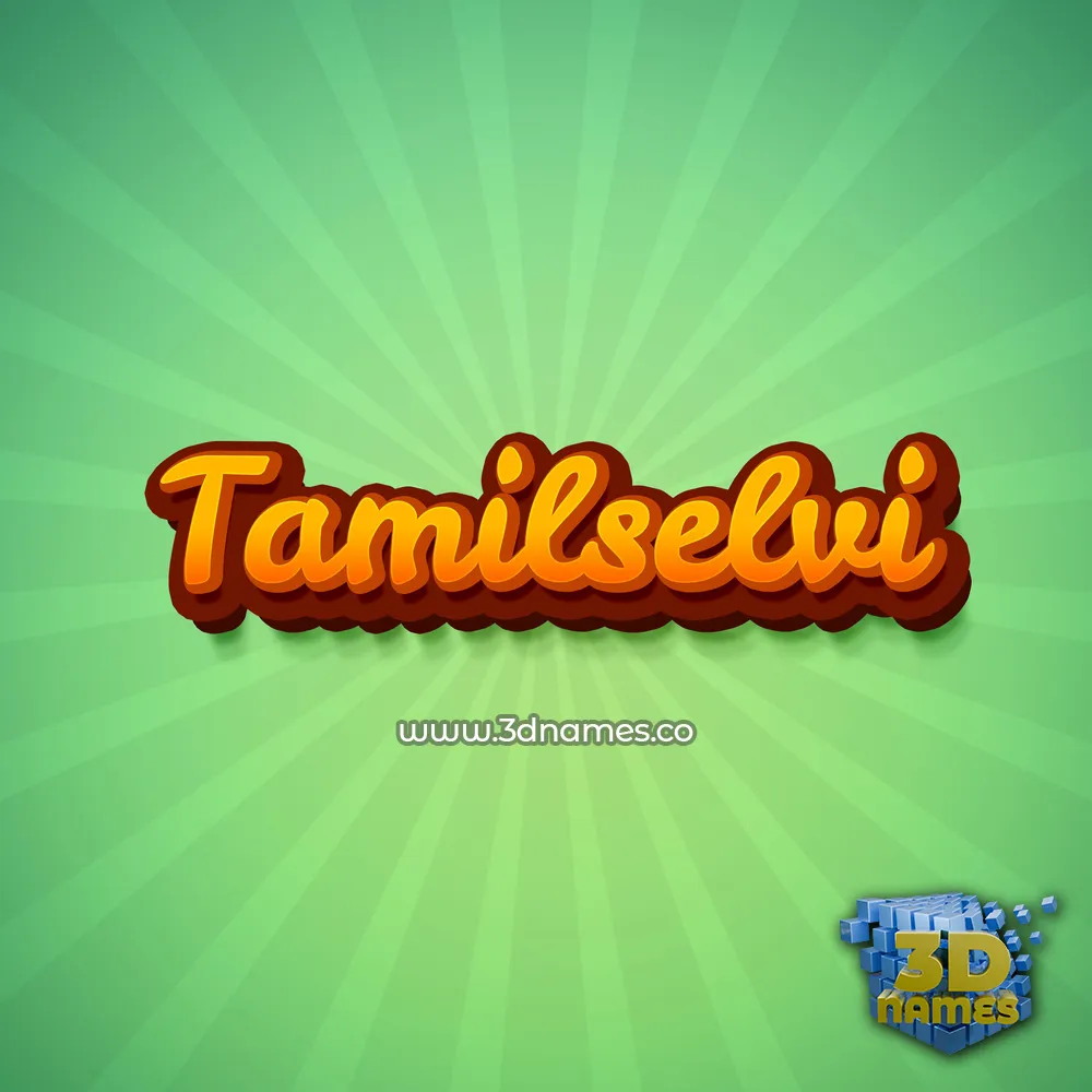 tamilselvi in Green Rays style - 3D name wallpaper