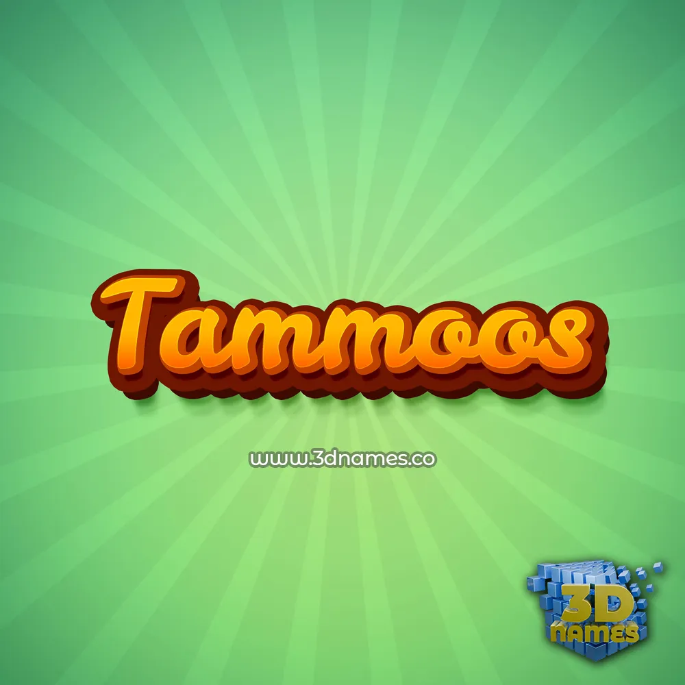 tammoos in Green Rays style - 3D name wallpaper