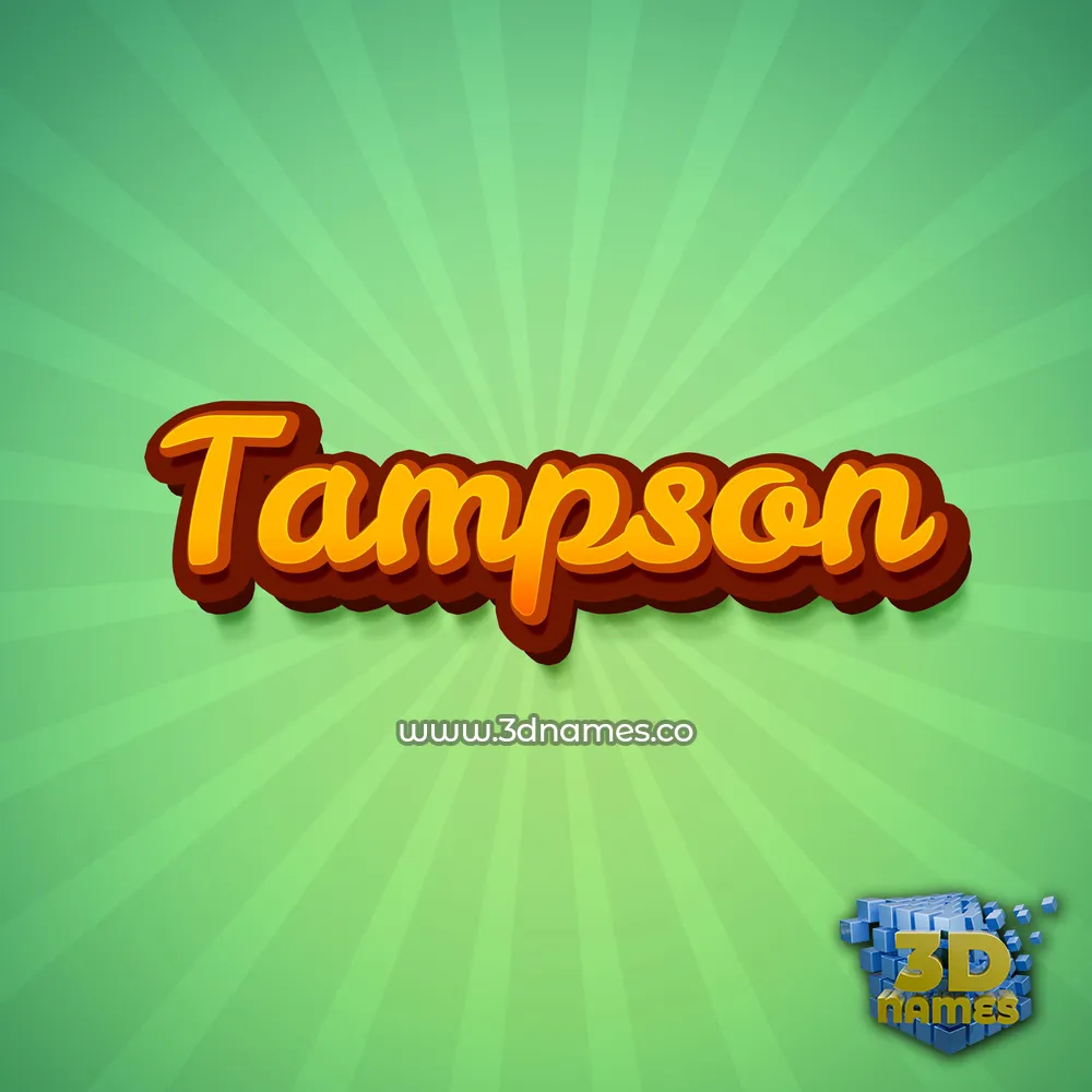 tampson in Green Rays style - 3D name wallpaper