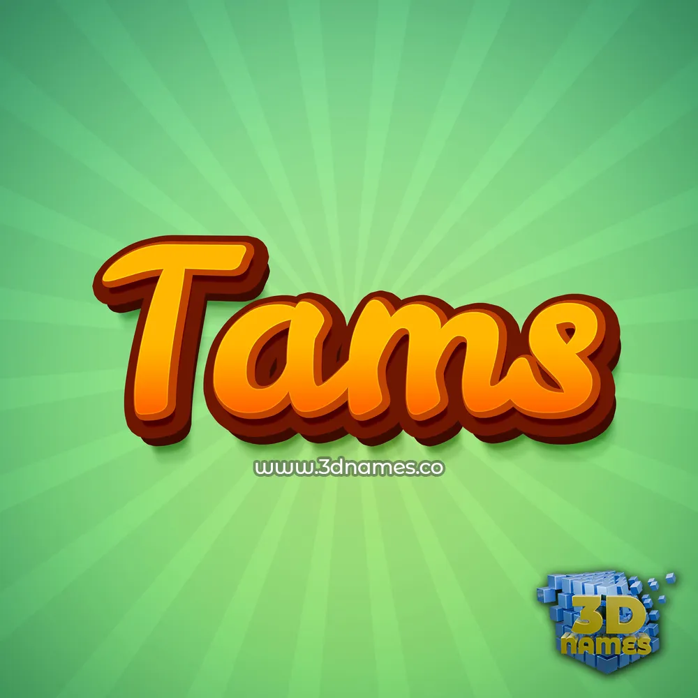 tams in Green Rays style - 3D name wallpaper