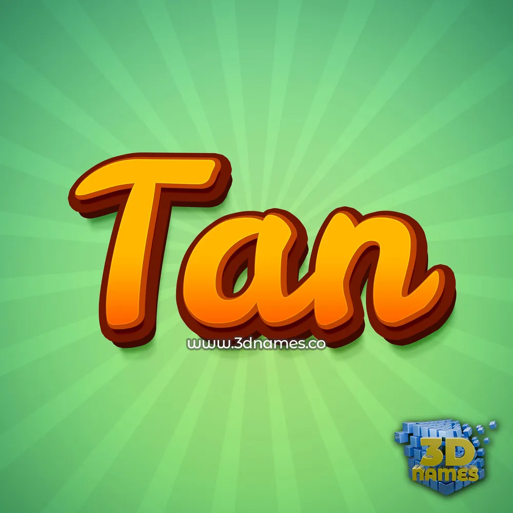 tan in Green Rays style - 3D name wallpaper