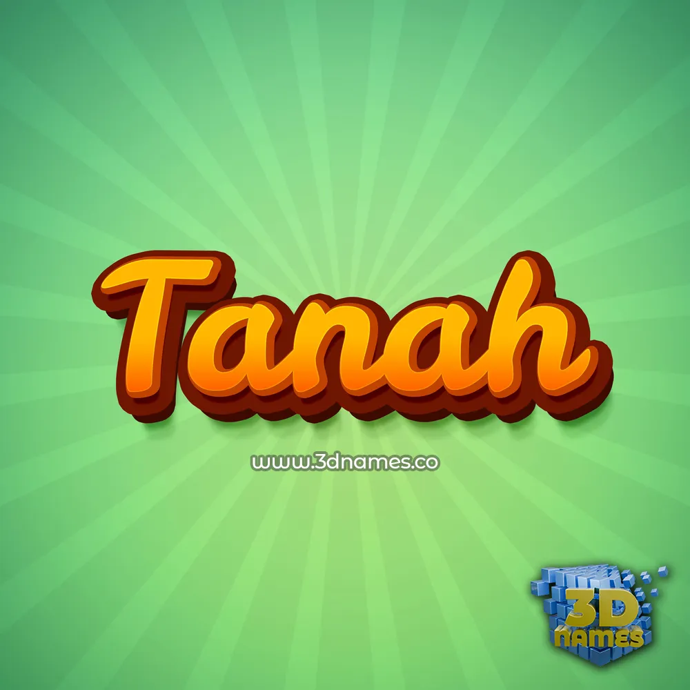 tanah in Green Rays style - 3D name wallpaper