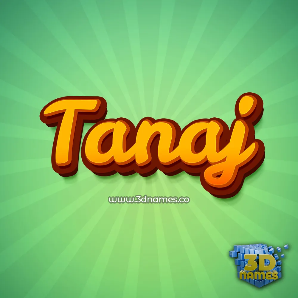 tanaj in Green Rays style - 3D name wallpaper