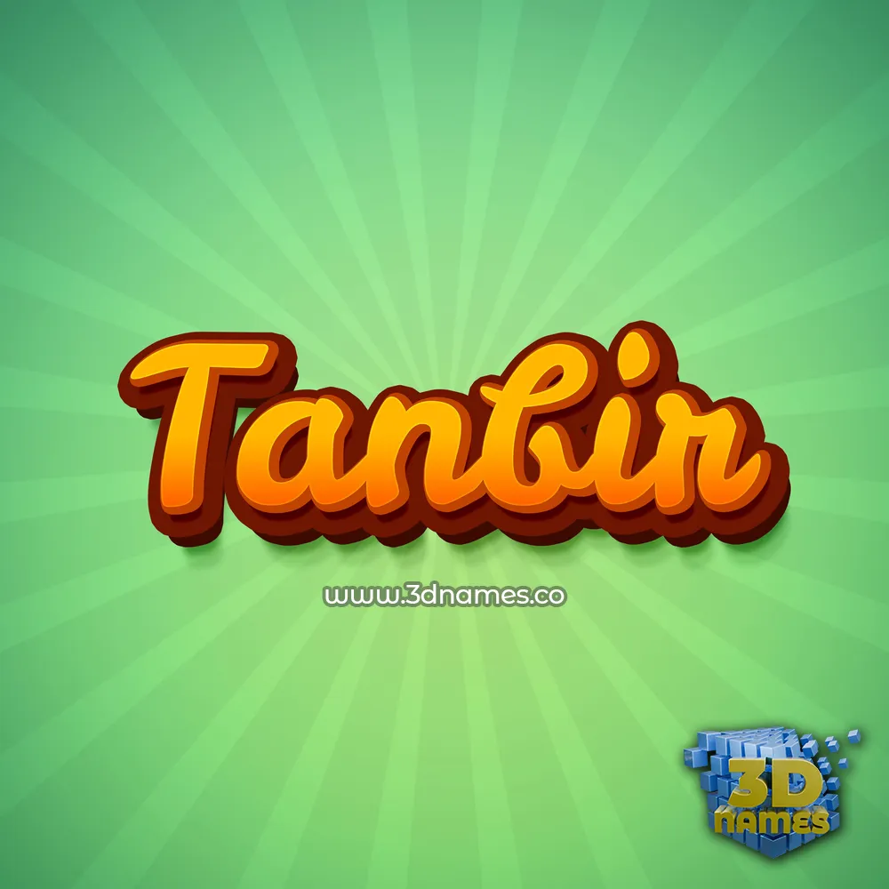 tanbir in Green Rays style - 3D name wallpaper