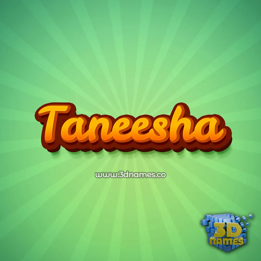 taneesha in Green Rays style - 3D name wallpaper