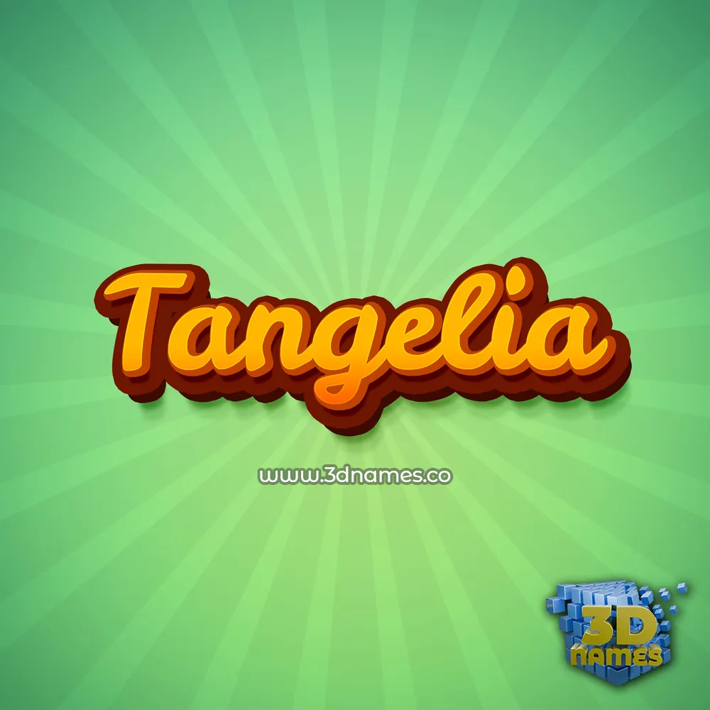 tangelia in Green Rays style - 3D name wallpaper