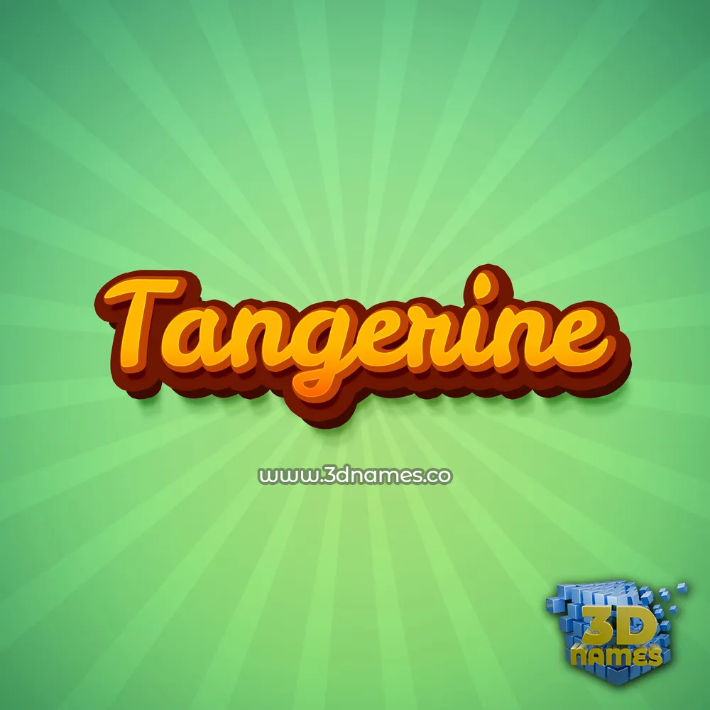 tangerine in Green Rays style - 3D name wallpaper