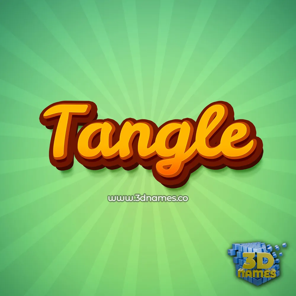 tangle in Green Rays style - 3D name wallpaper